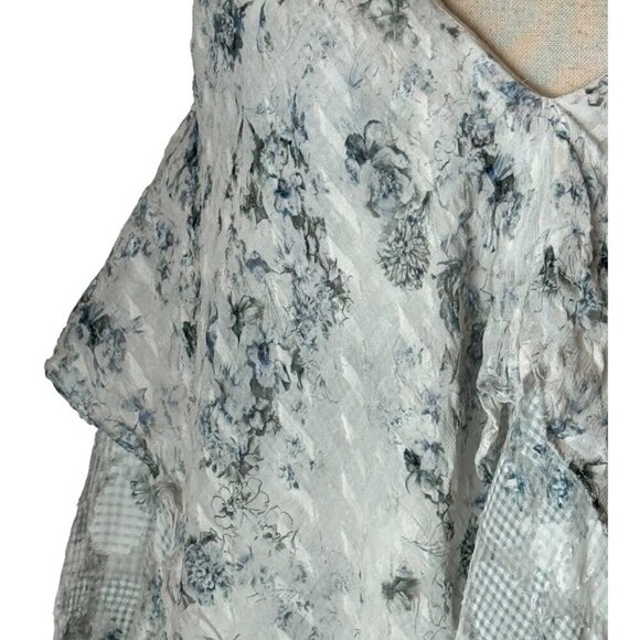 Chelsea And Walker Shirt Women 8 Ivory Floral Silk Blend Asymmetric Becky Cami - Picture 7 of 11